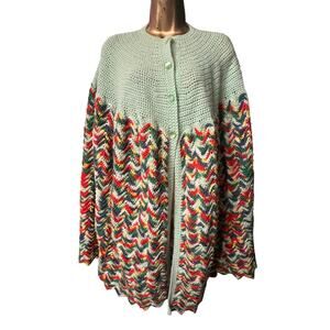 Multicolor Knit Poncho